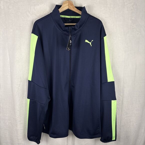 PUMA Blaster Full Zip Jacket Mens Blue Athletic Track Jacket Sz 3XL 586256 NWT - Picture 1 of 7